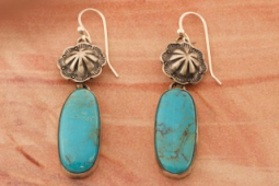 Calvin Begay Fire and Ice Opal Sterling Silver Earrings